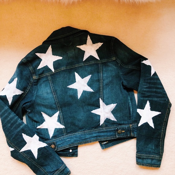 custom denim star jacket!!! - Picture 3 of 4